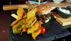 Blue bar burger