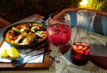 Pan of Paella and a jug of Sangria for Dhs.120 at The Fish House